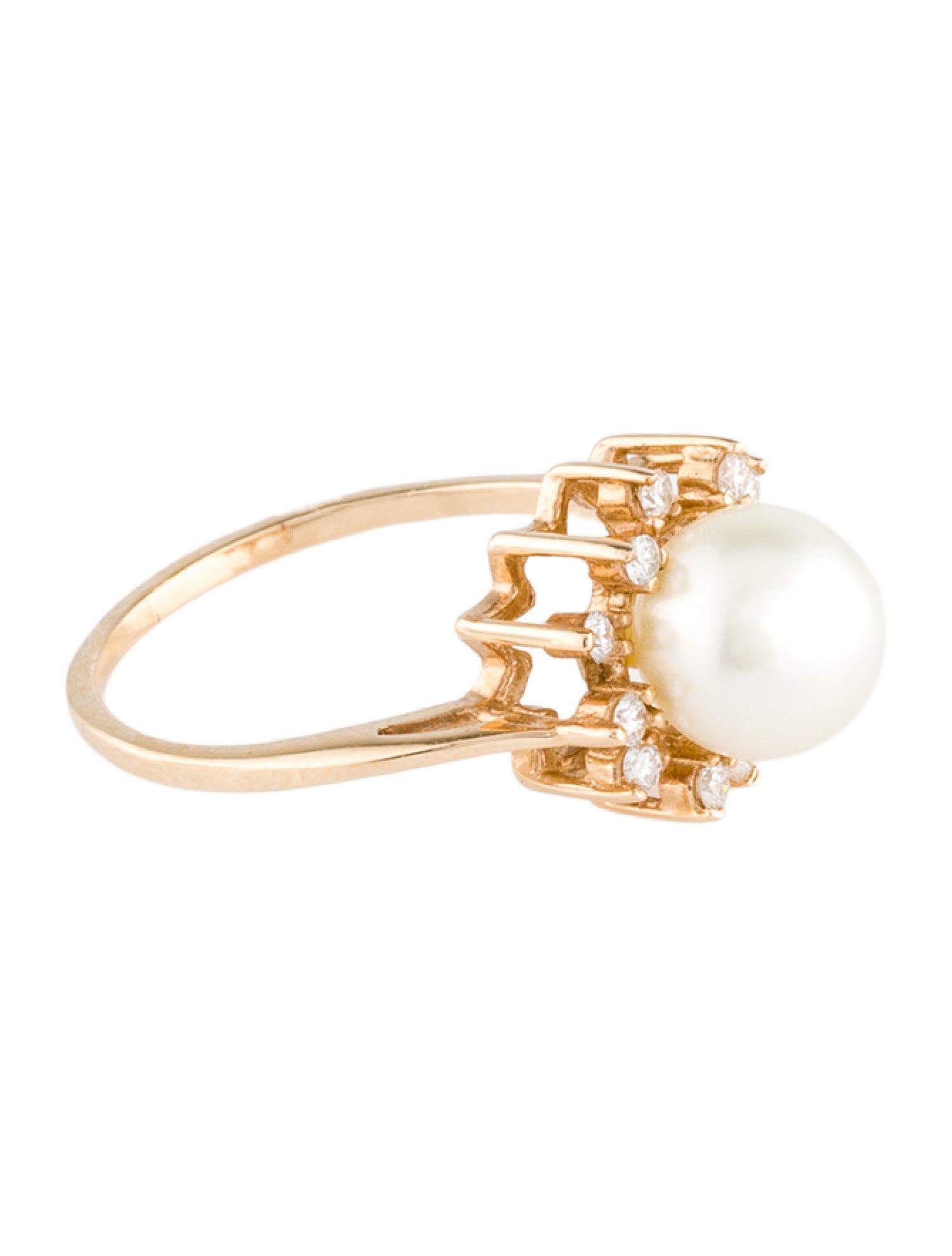 Na Hoku 14K Pearl & Diamond Cocktail Ring