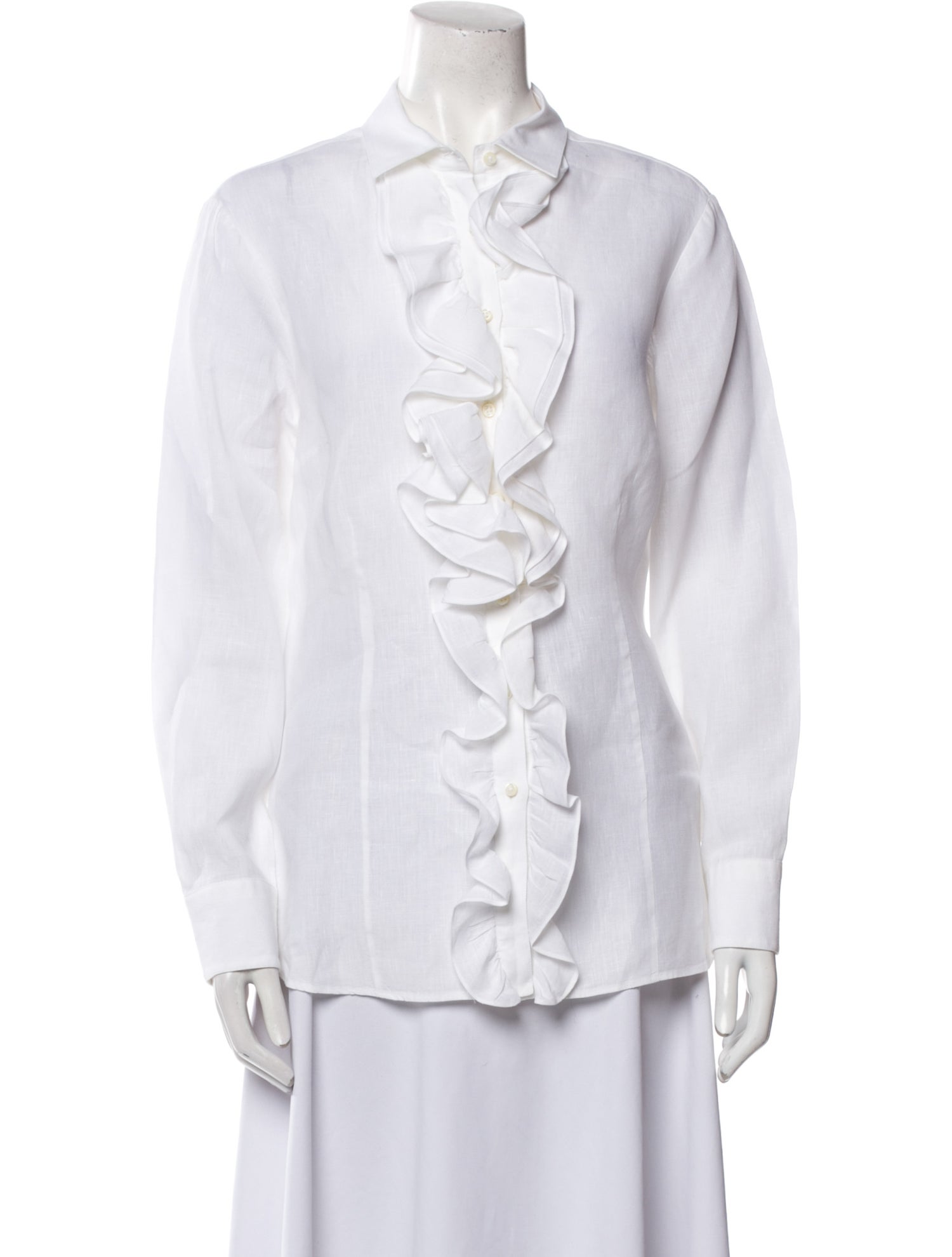 Hadleigh's Linen Long Sleeve Button-Up Top