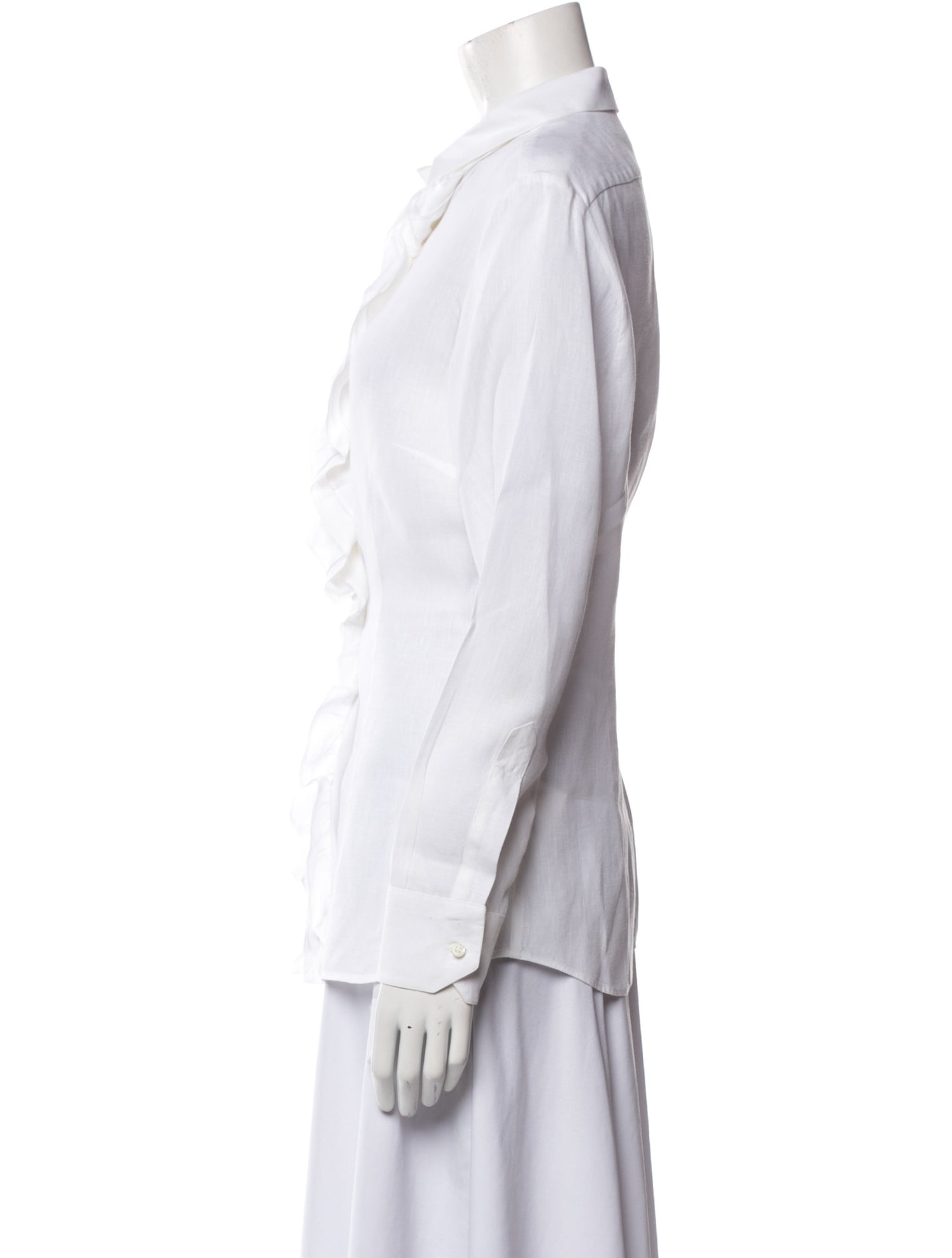 Hadleigh's Linen Long Sleeve Button-Up Top