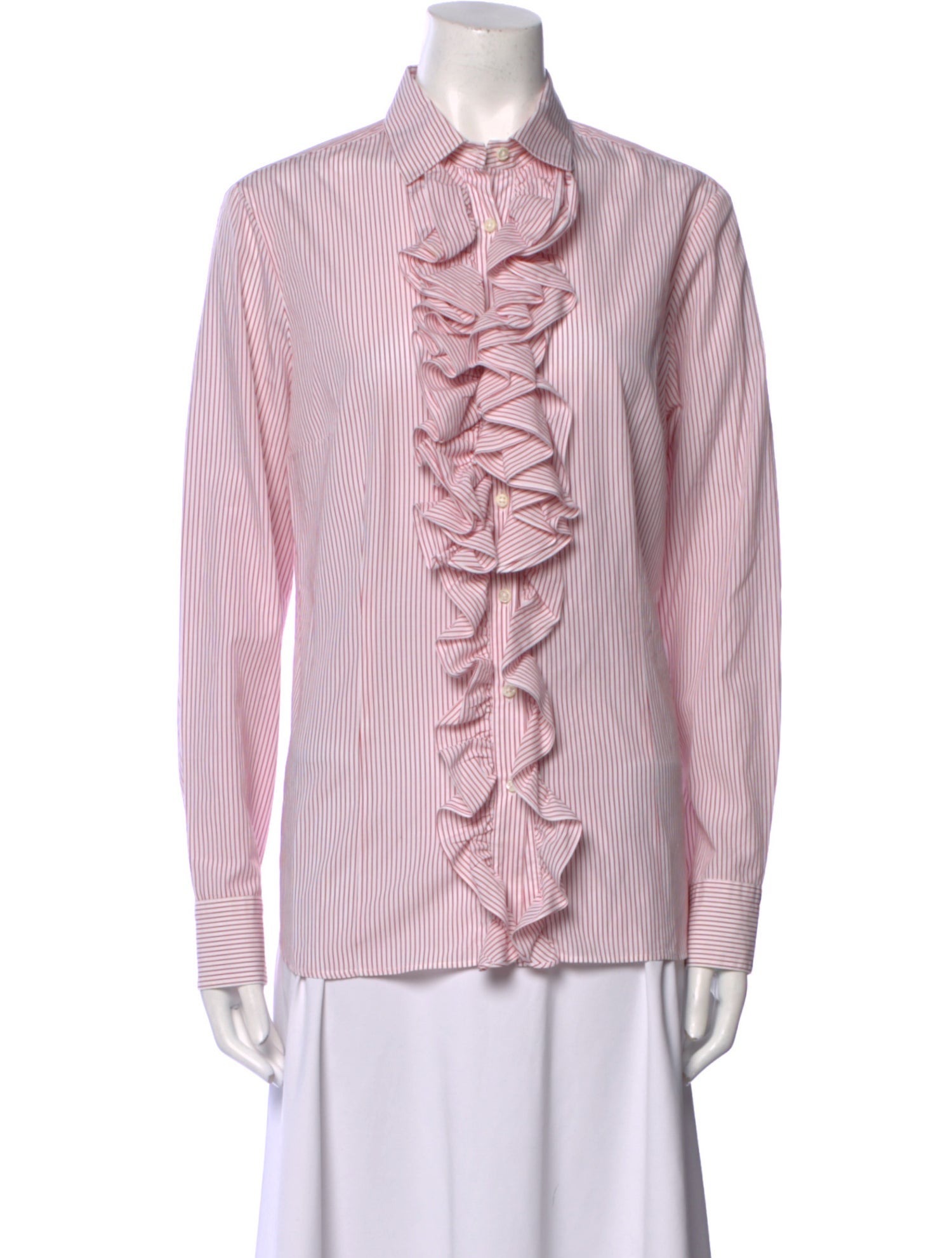 Hadleigh's Striped Long Sleeve Button-Up Top