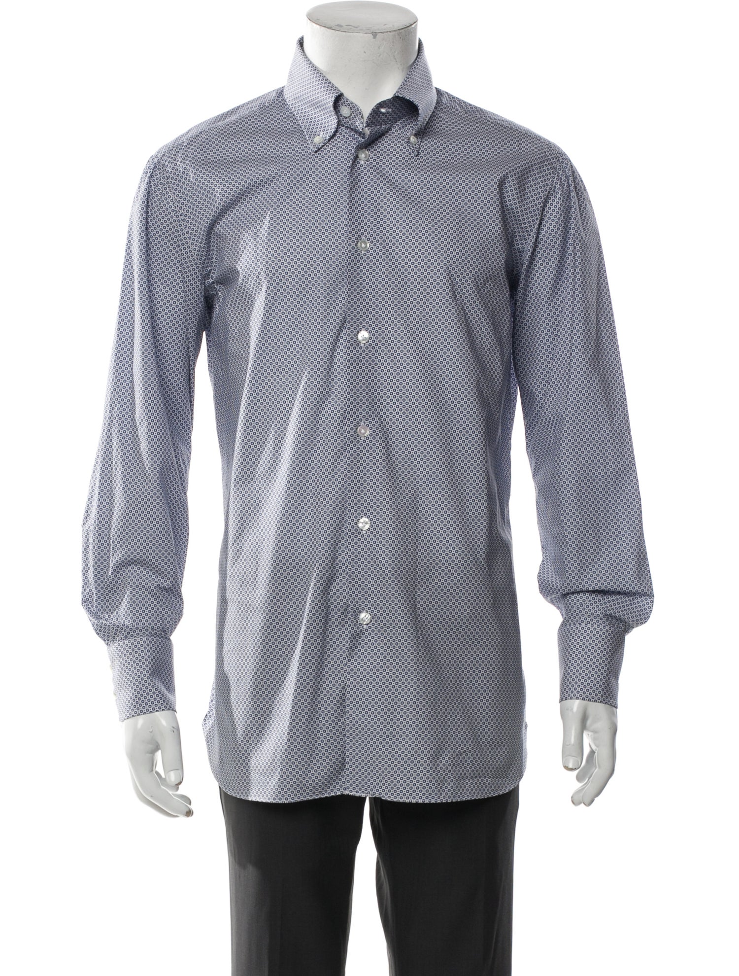 Hadleigh's Polka Dot Print Long Sleeve Shirt