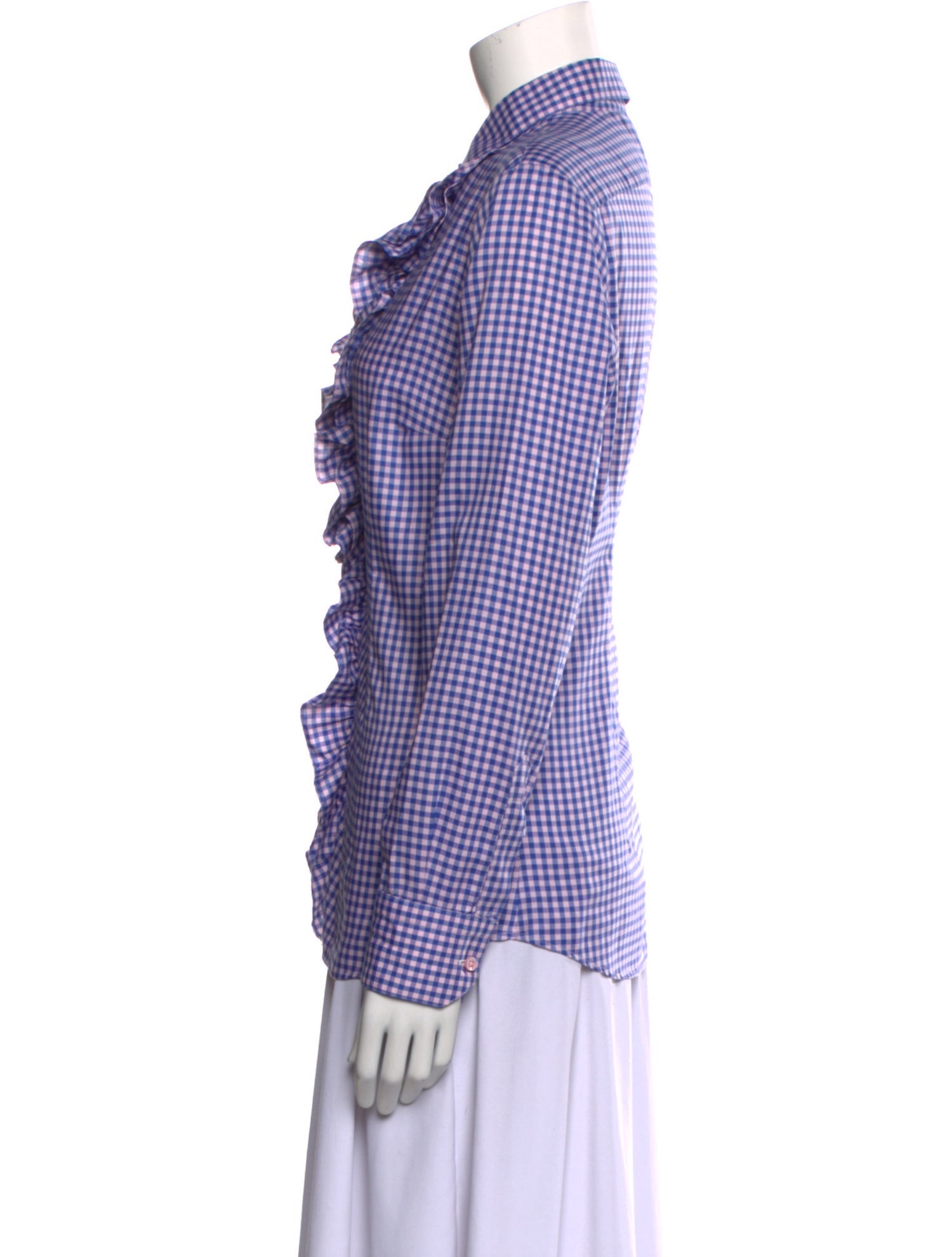 Hadleigh's Plaid Print Long Sleeve Button-Up Top