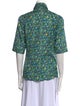 Hadleigh's Floral Print Short Sleeve Button-Up Top