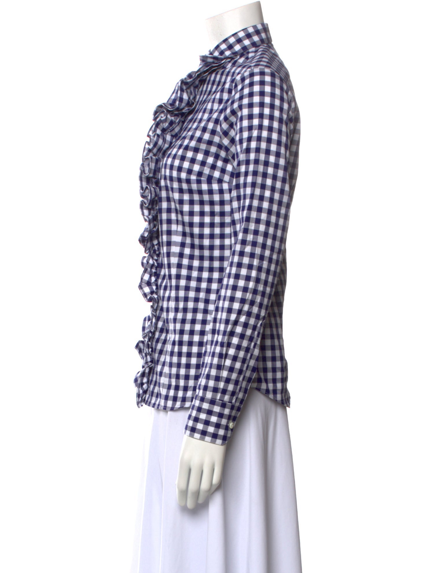 Hadleigh's Plaid Print Long Sleeve Button-Up Top