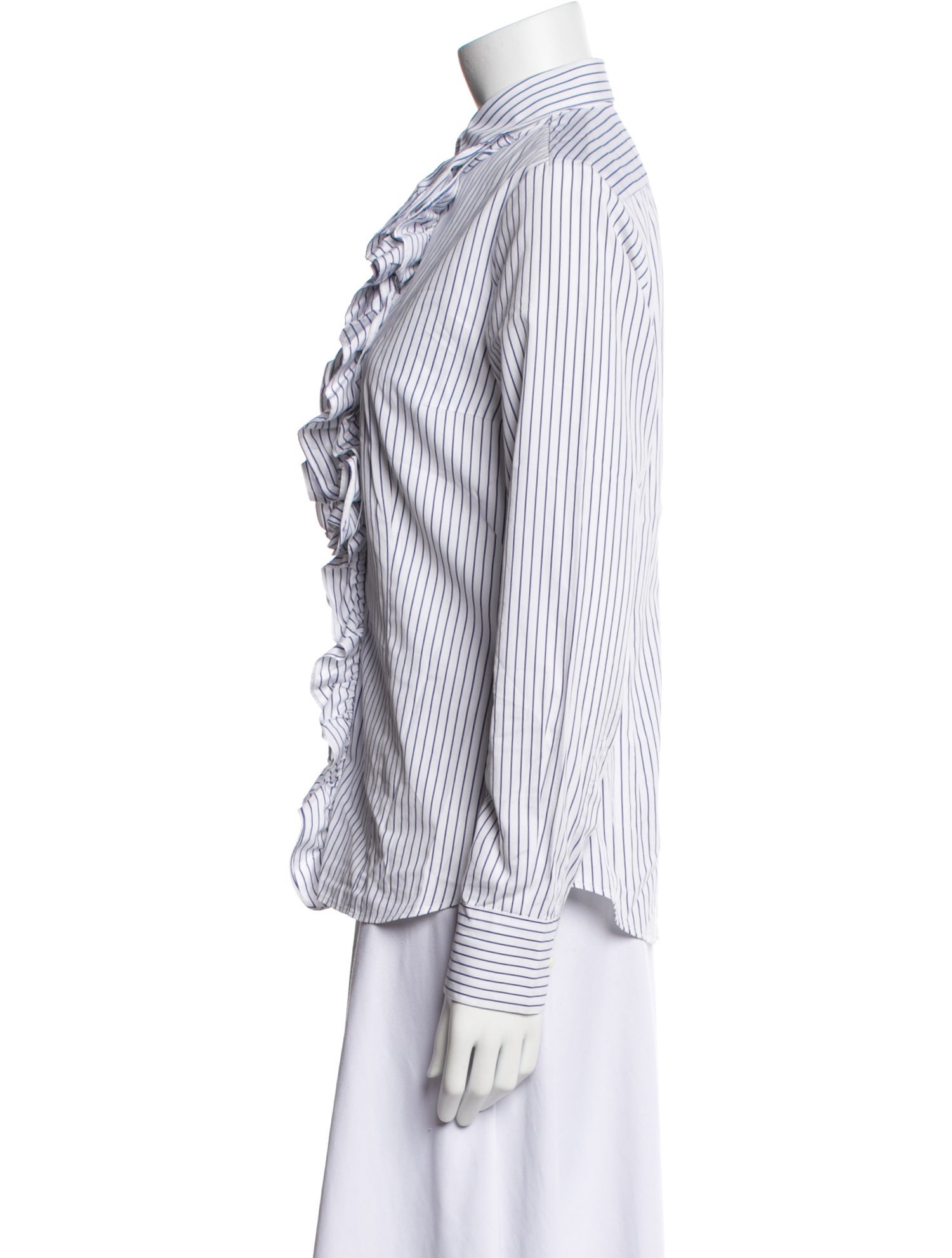 Hadleigh's Striped Long Sleeve Button-Up Top