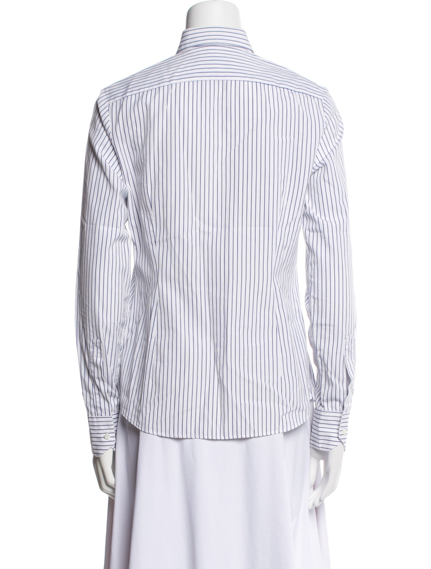 Hadleigh's Striped Long Sleeve Button-Up Top