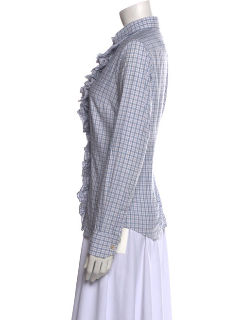 Hadleigh's Plaid Print Long Sleeve Button-Up Top