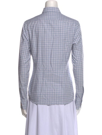 Hadleigh's Plaid Print Long Sleeve Button-Up Top