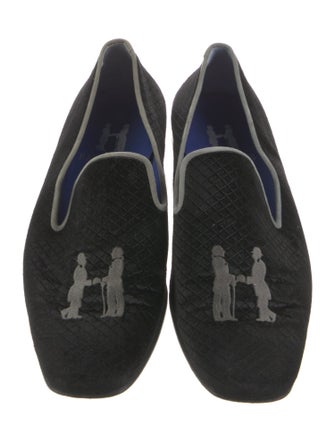 Hadleigh's Velvet Embroidered Accent Loafers