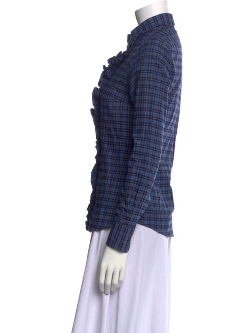 Hadleigh's Plaid Print Long Sleeve Button-Up Top