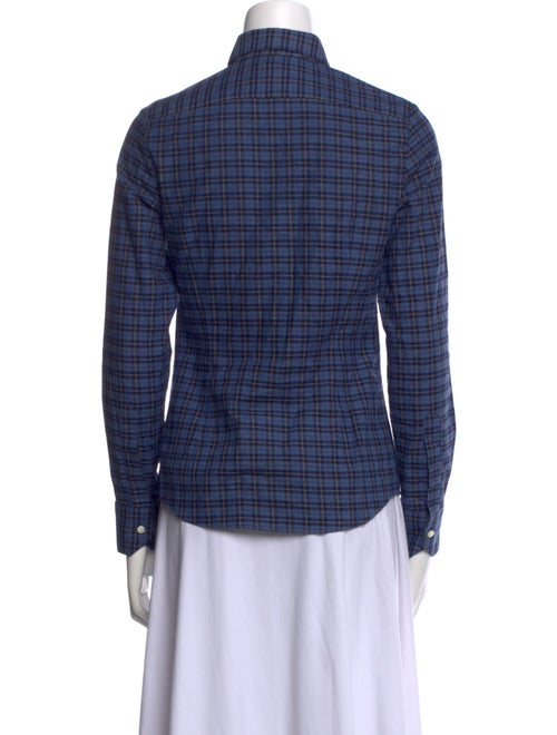 Hadleigh's Plaid Print Long Sleeve Button-Up Top