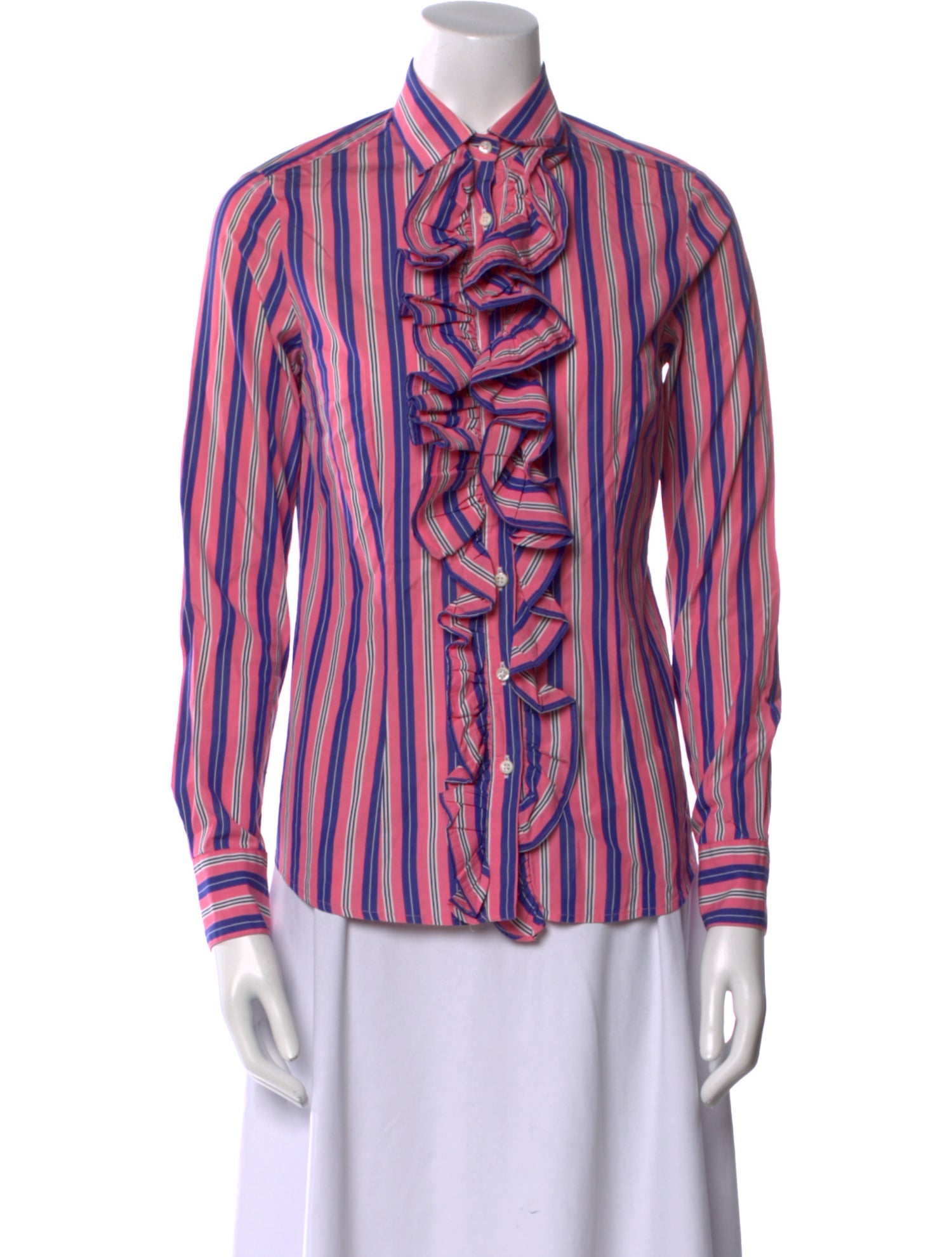 Hadleigh's Printed Long Sleeve Button-Up Top