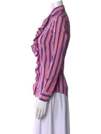 Hadleigh's Printed Long Sleeve Button-Up Top