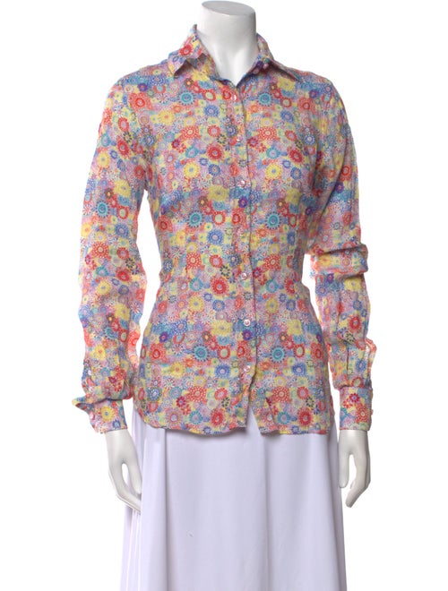 Hadleigh's Printed Long Sleeve Button-Up Top