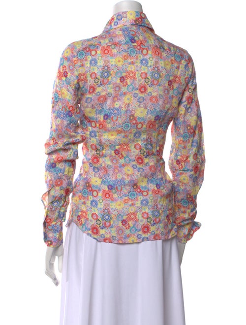 Hadleigh's Printed Long Sleeve Button-Up Top