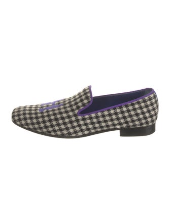 Hadleigh's Tweed Houndstooth Print Loafers