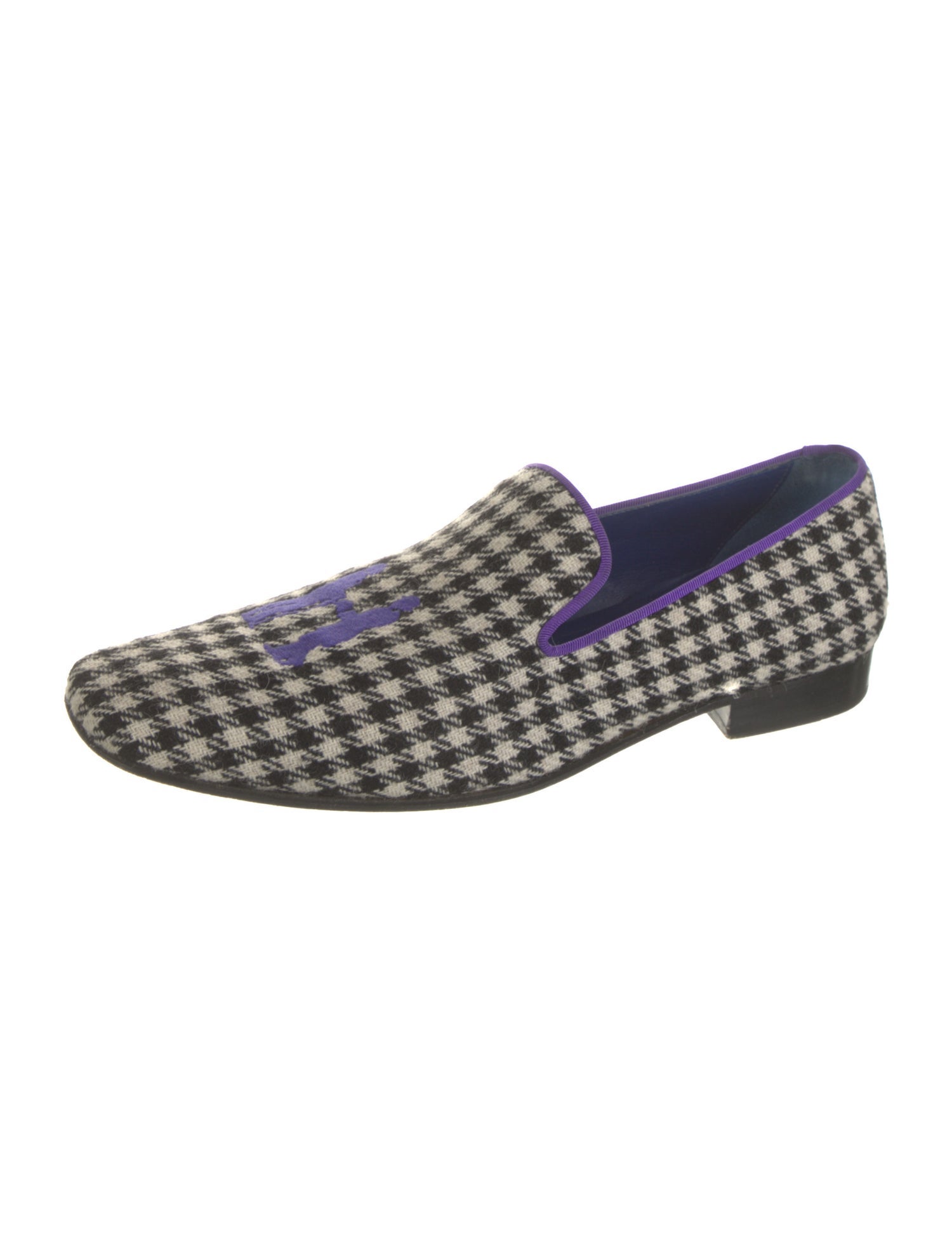 Hadleigh's Tweed Houndstooth Print Loafers