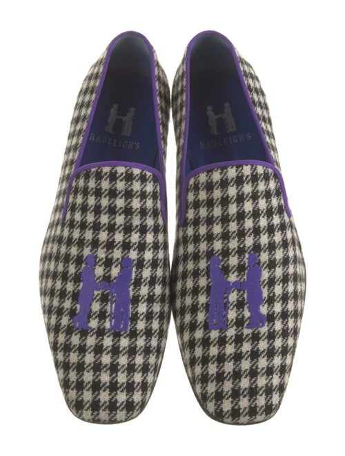 Hadleigh's Tweed Houndstooth Print Loafers