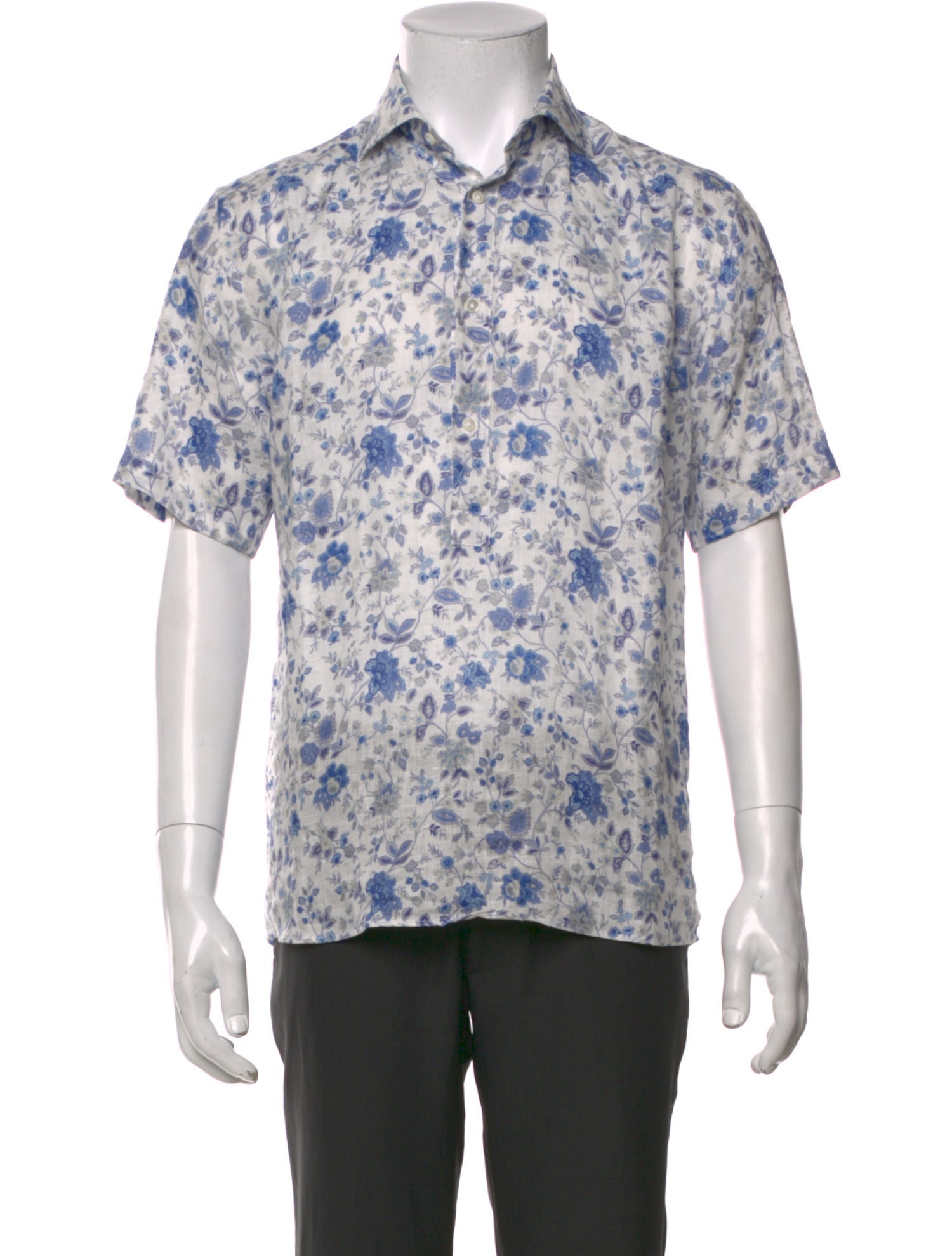 Hadleigh's Linen Floral Print Shirt