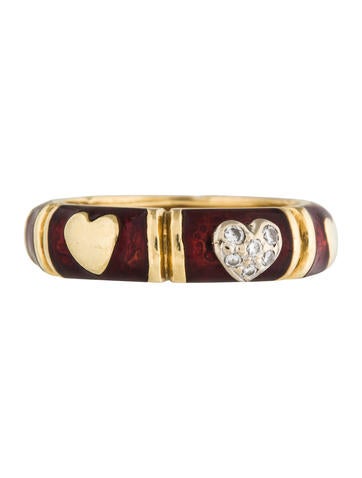 Hidalgo 18K Diamond & Enamel Heart Band