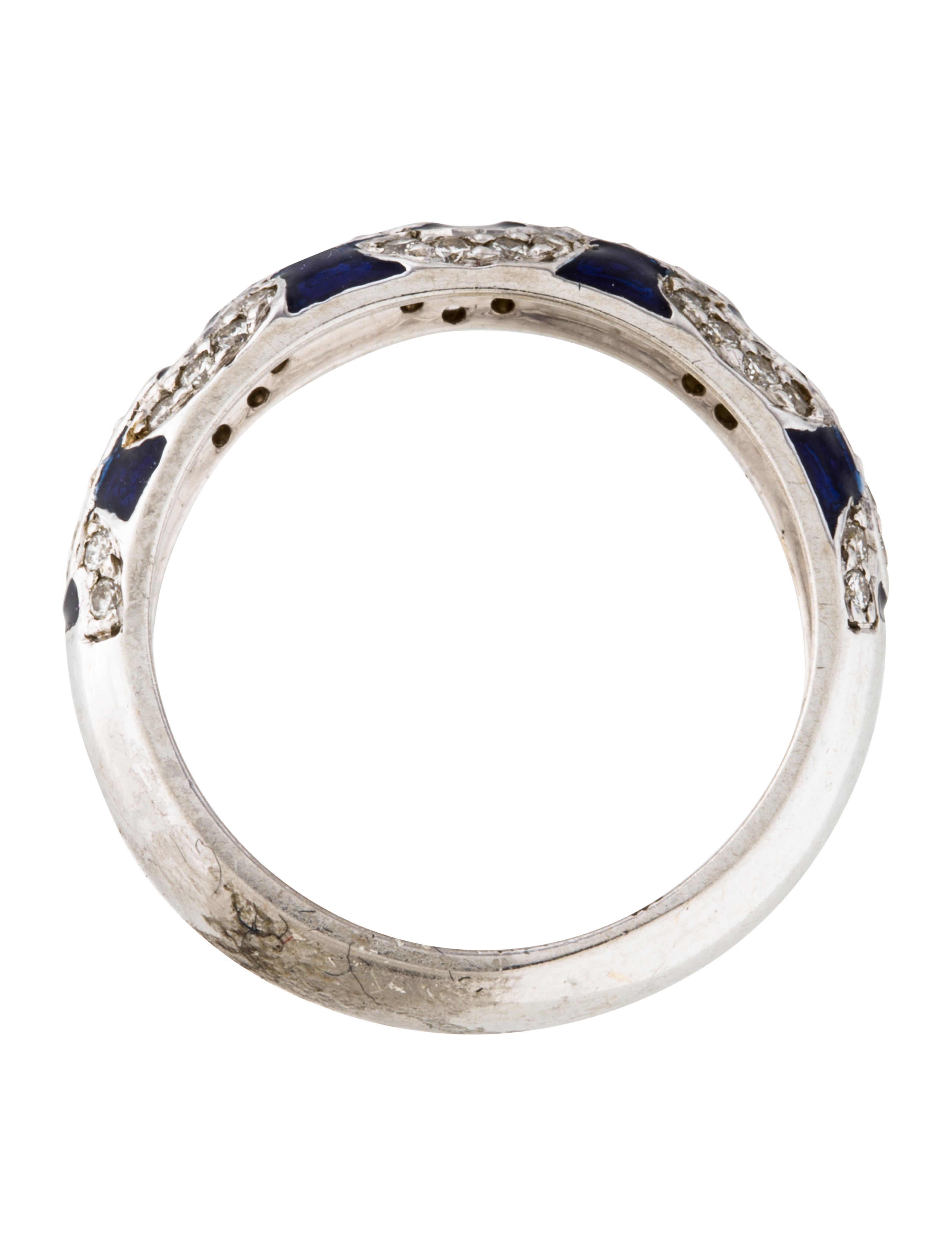 Hidalgo 18K Diamond & Enamel Ring Band Rings HID20179 The RealReal