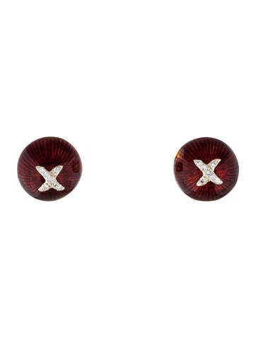 Hidalgo 18K Enamel & Diamond X Earrings