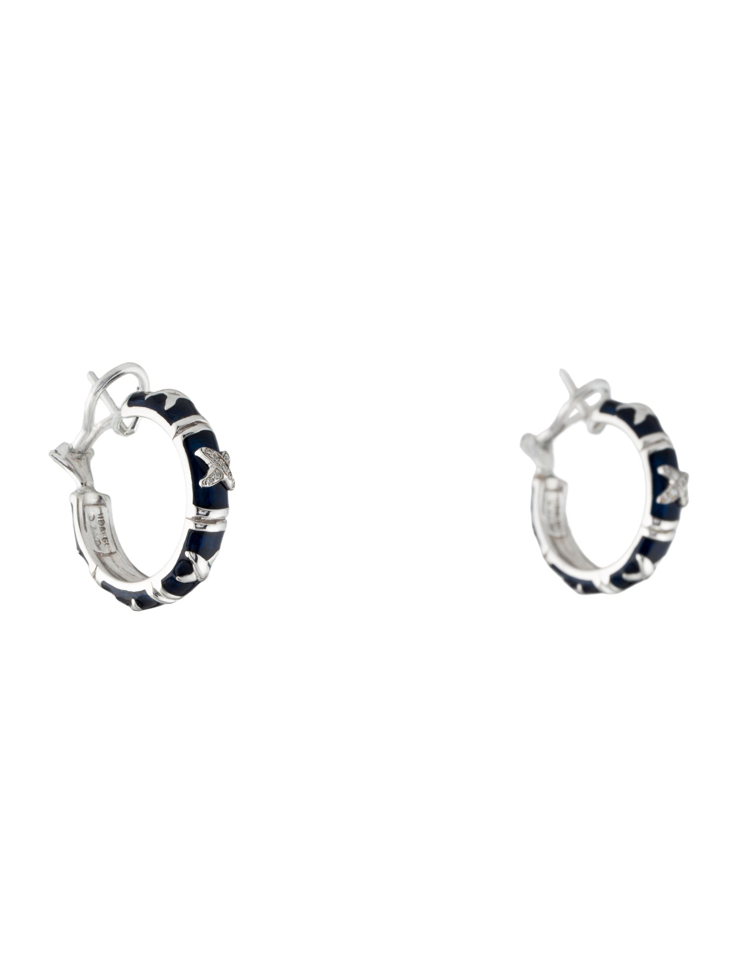 Hidalgo 18K Diamond & Enamel X Hoop Earrings