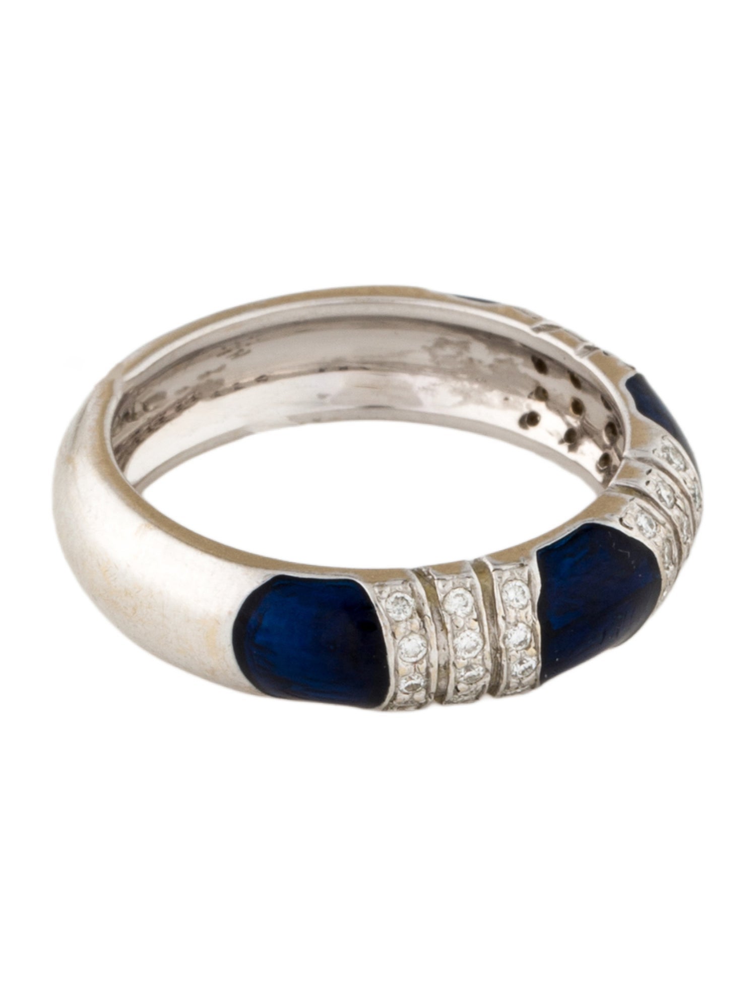 Hidalgo 18K Diamond & Enamel Band