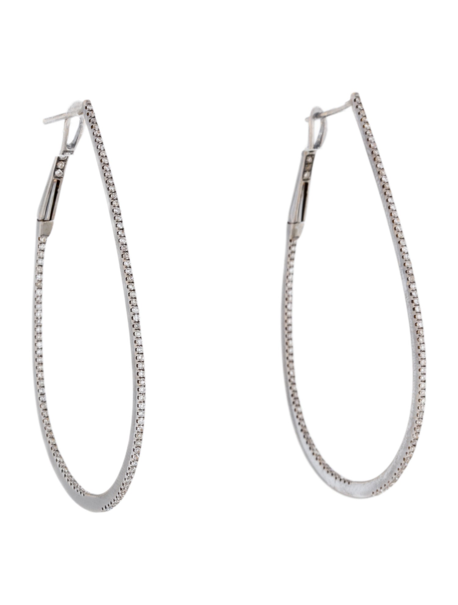 Hidalgo 18K Diamond Inside-Out Teardrop Hoop Earrings