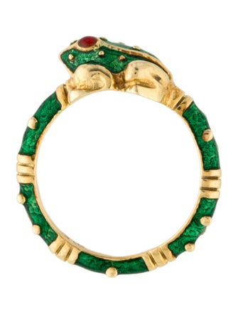 Hidalgo 18K Enamel Frog Cocktail Ring