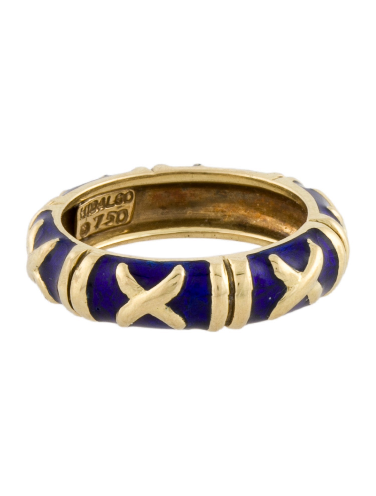 Hidalgo 18K Enamel 'X' Band Ring