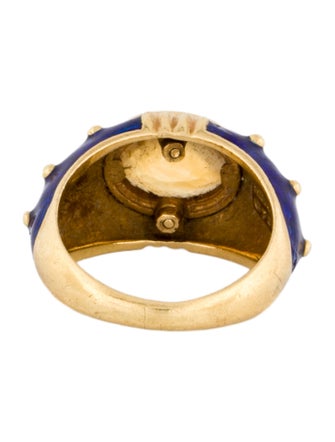 Hidalgo 18K Citrine & Enamel Cocktail Ring