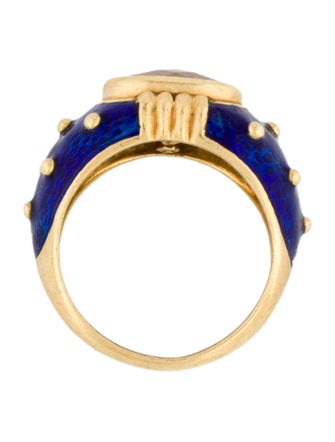 Hidalgo 18K Citrine & Enamel Cocktail Ring
