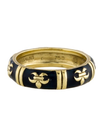 Hidalgo 18K Enamel Fleur De Lis Band