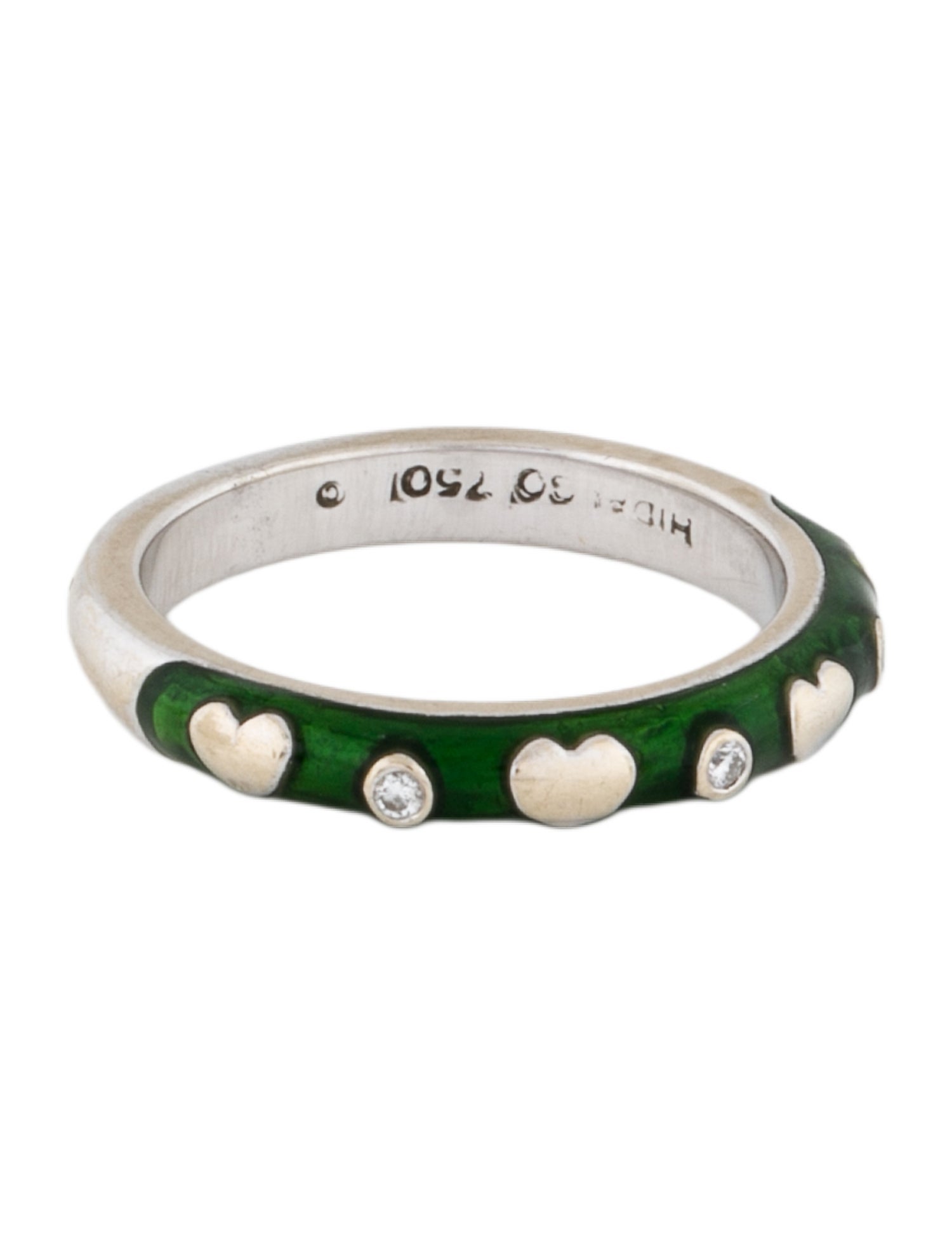 Hidalgo 18K Diamond & Enamel Heart Band