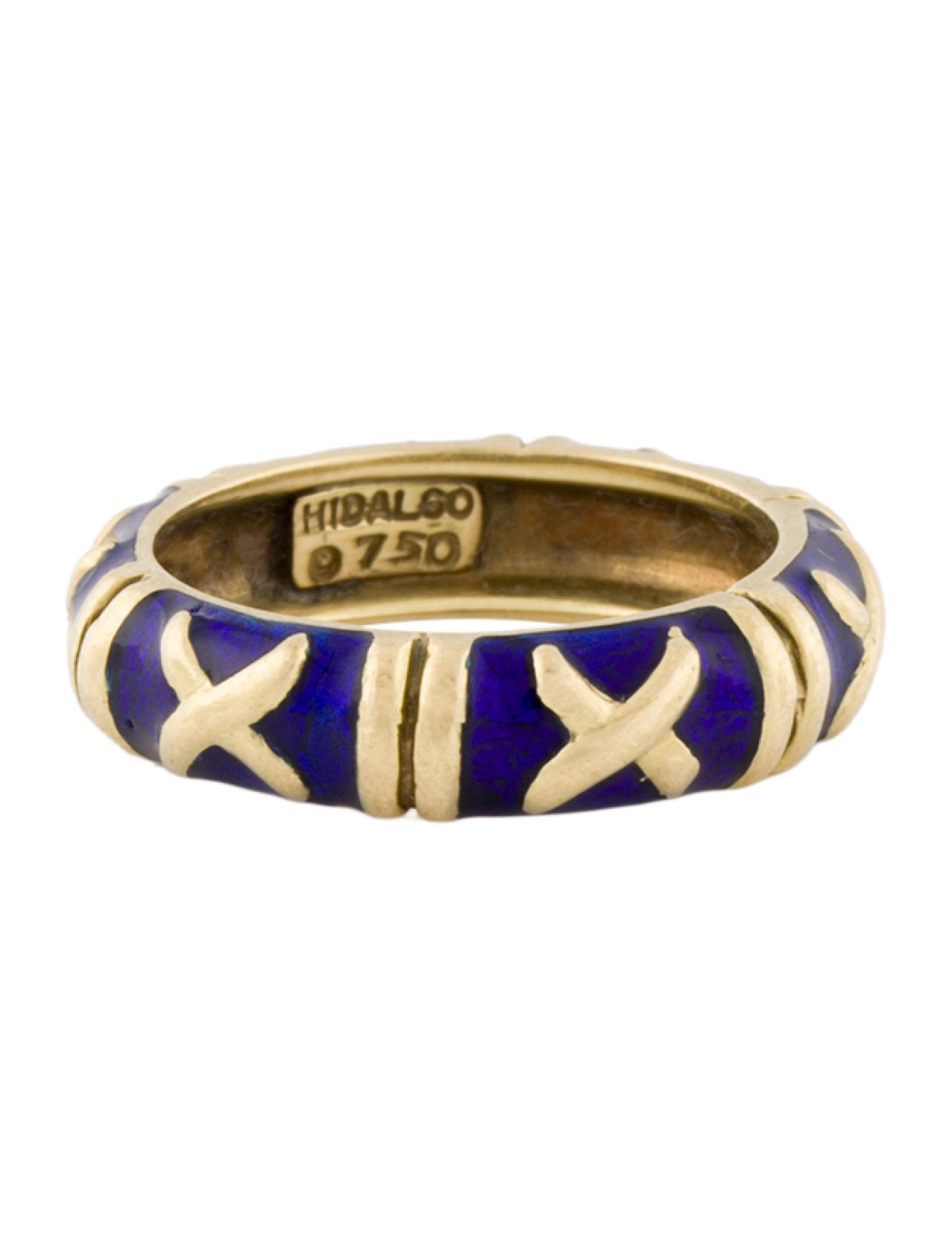 Hidalgo 18K Enameled 'X' Band