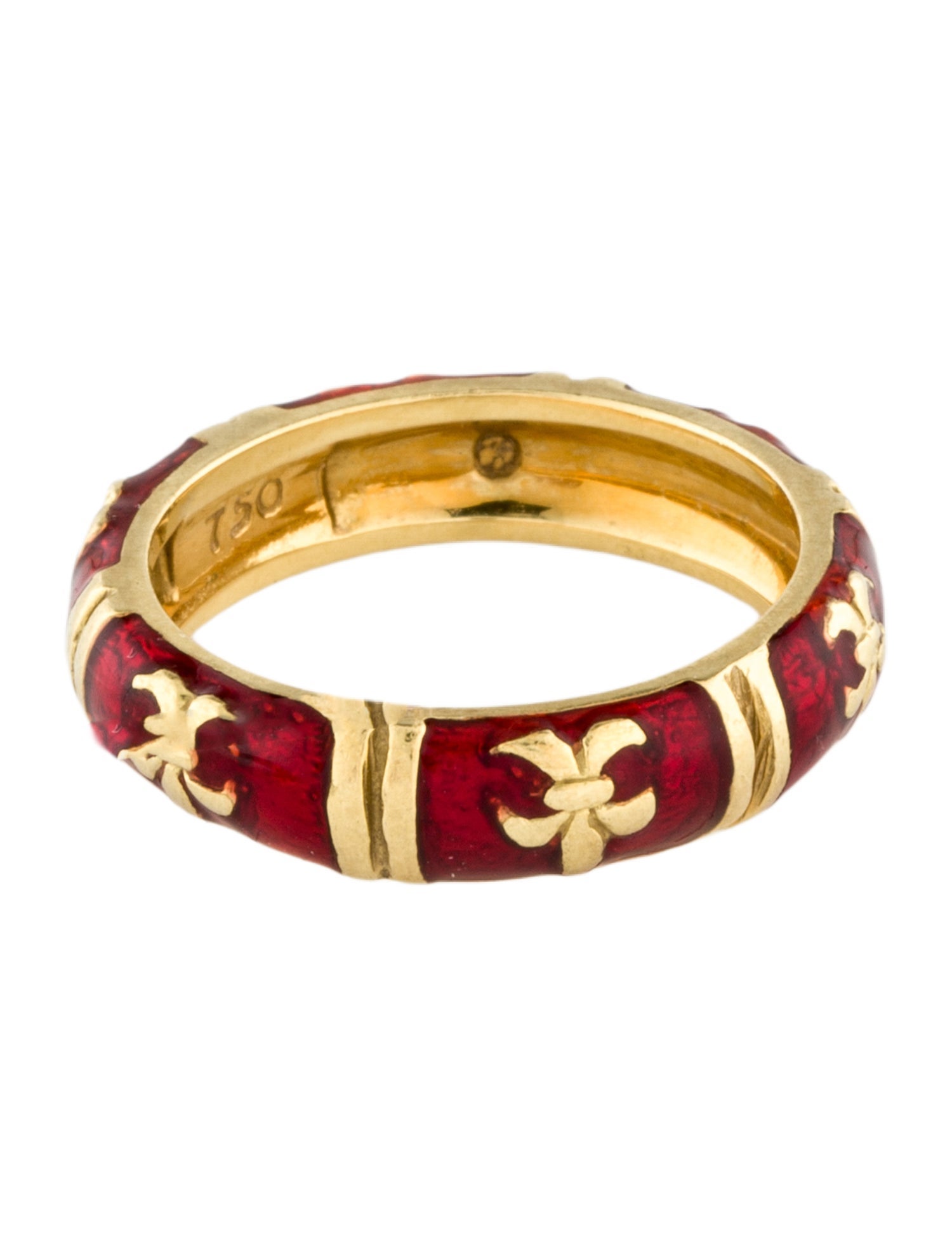 Hidalgo 18K Enamel Fleur De Lis Band