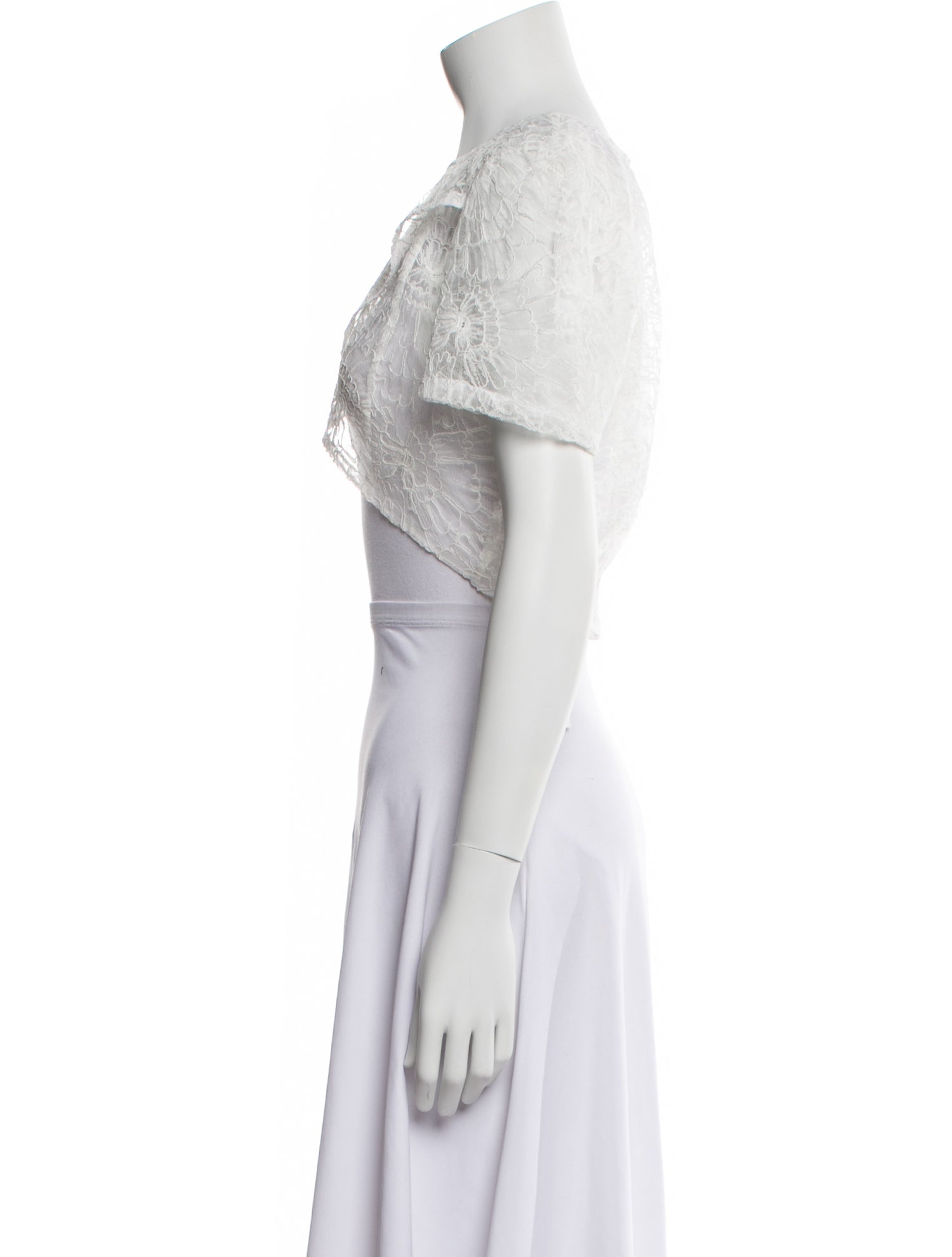 Hiraeth Lace Crew Neck Crop Top