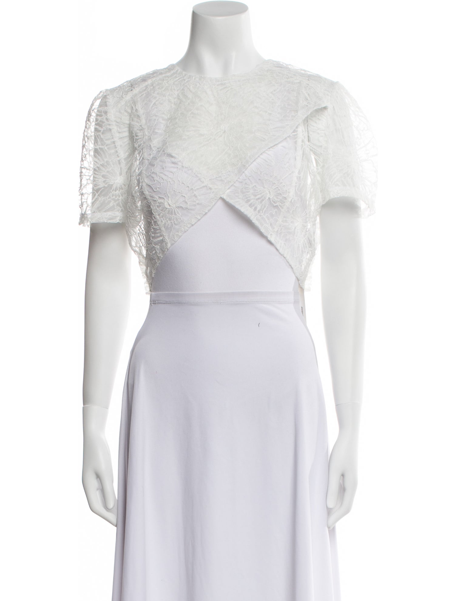 Hiraeth Lace Crew Neck Crop Top