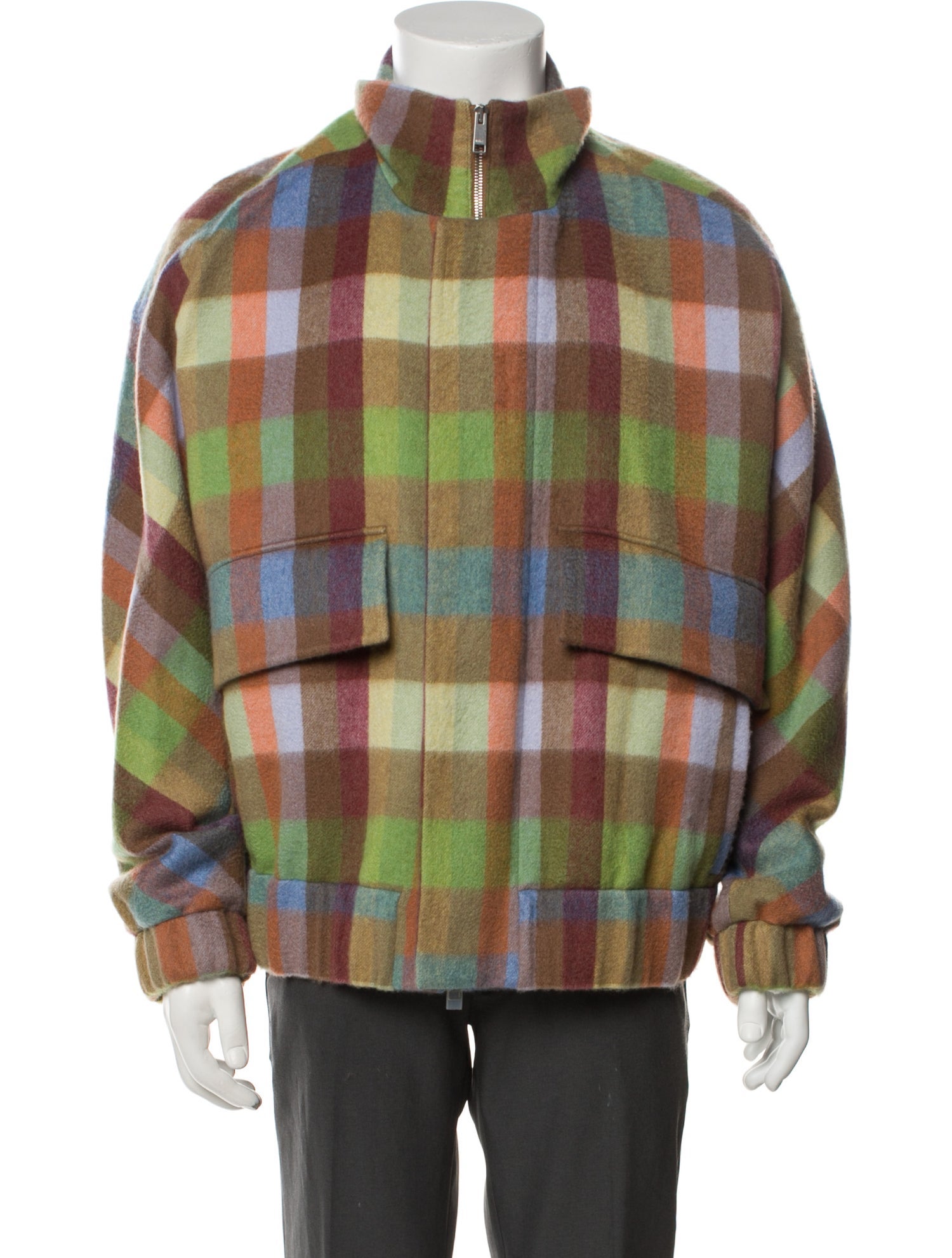 Zegna x The Elder Statesman Cashmere Plaid Print Trucker
