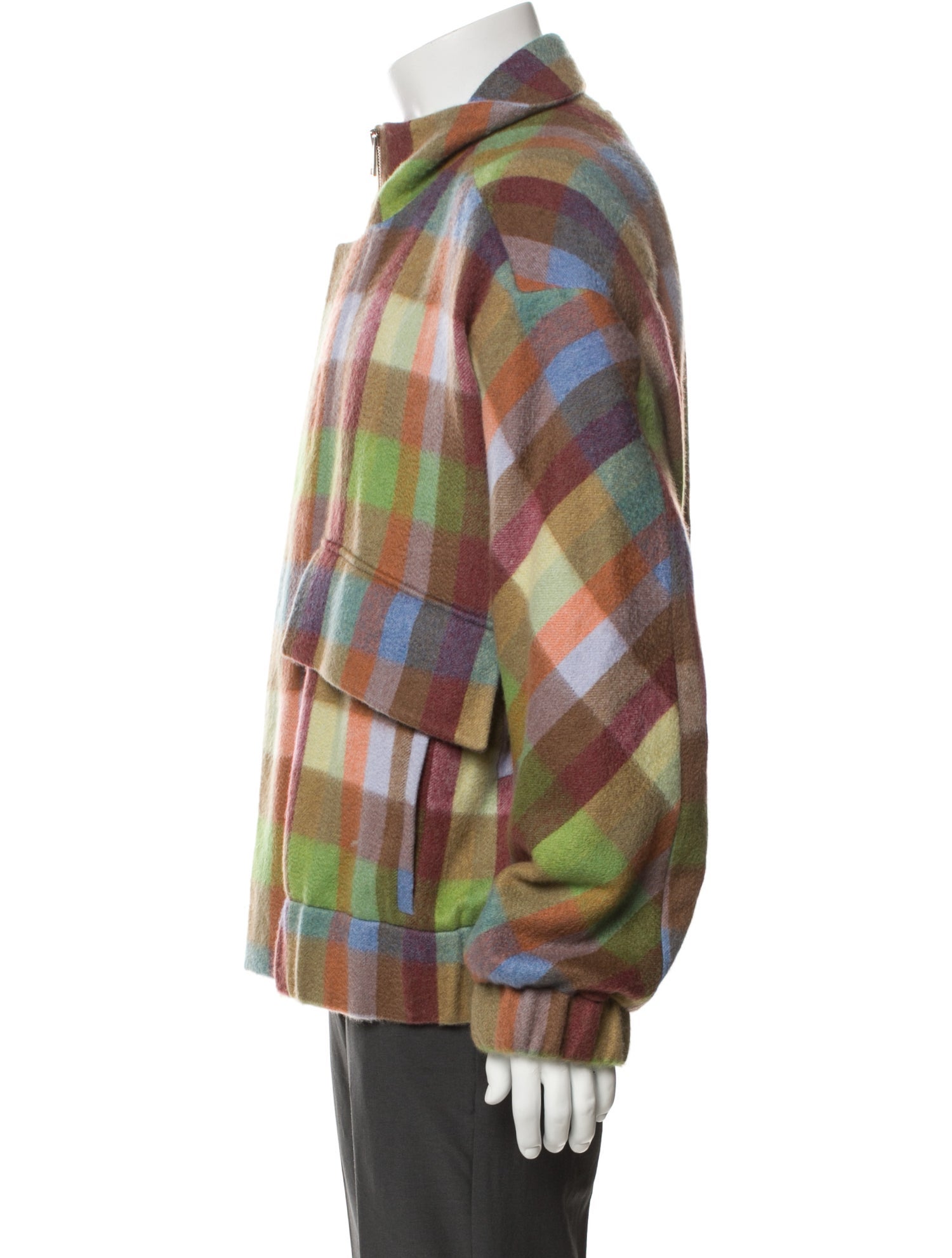 Zegna x The Elder Statesman Cashmere Plaid Print Trucker Jacket