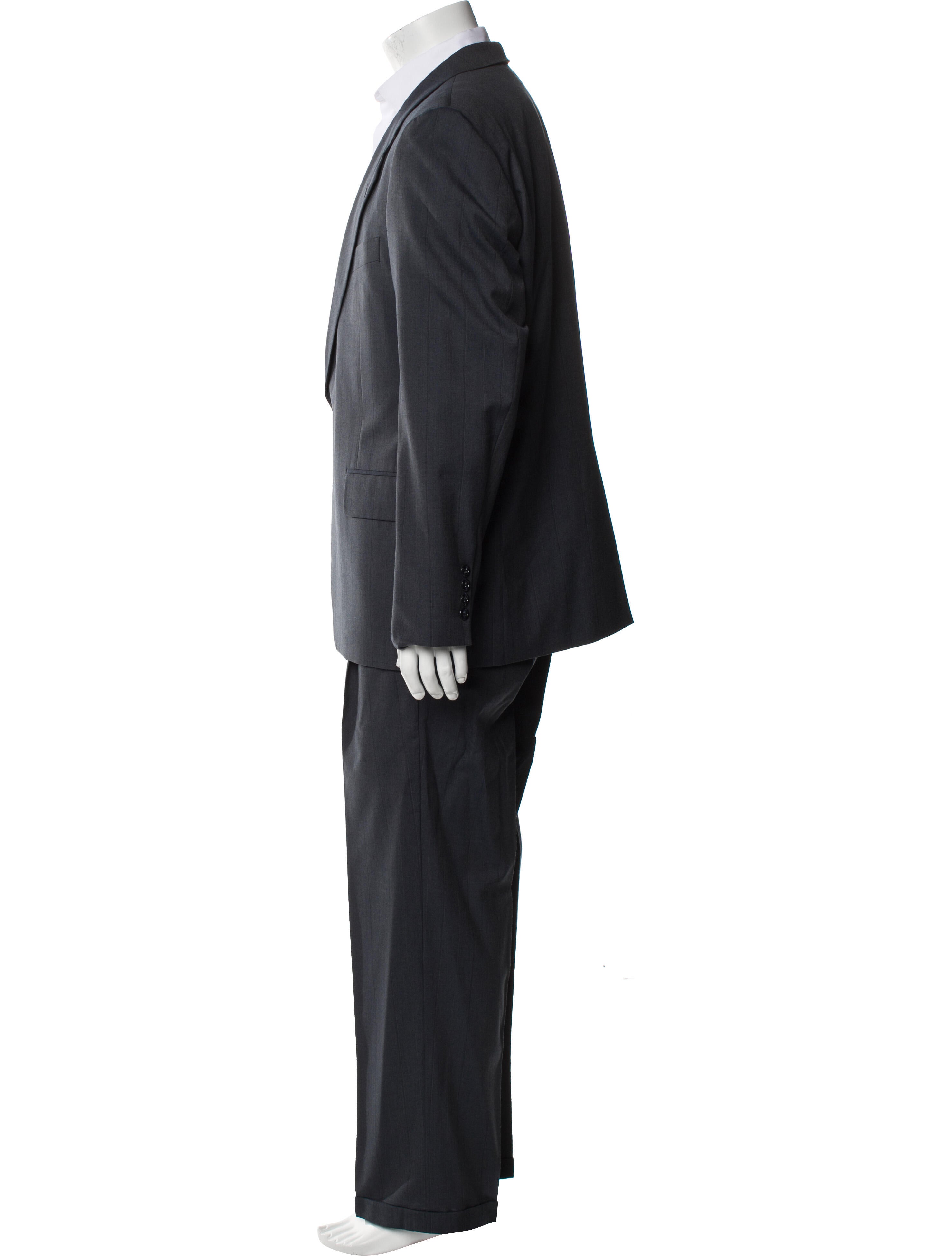 Hickey Freeman Wool Striped Two-Piece Suit