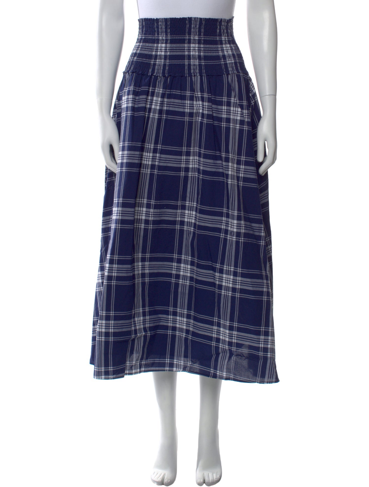 Hill House Home Plaid Print Midi Length Skirt