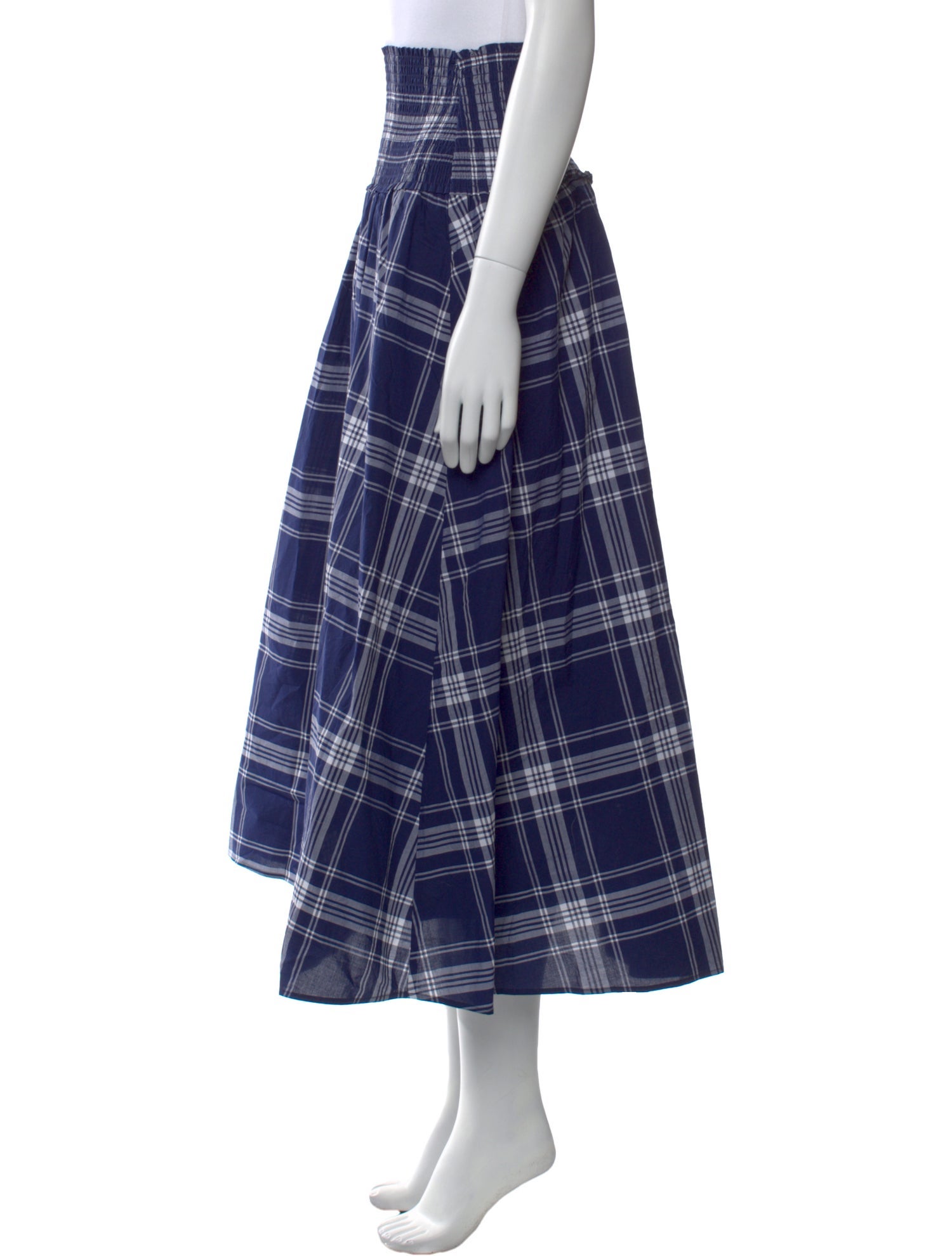 Hill House Home Plaid Print Midi Length Skirt