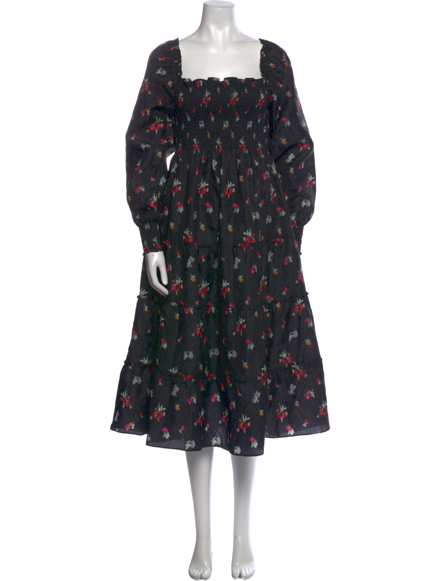 Hill House Home Floral Print Long Dress w/ Tags - Black