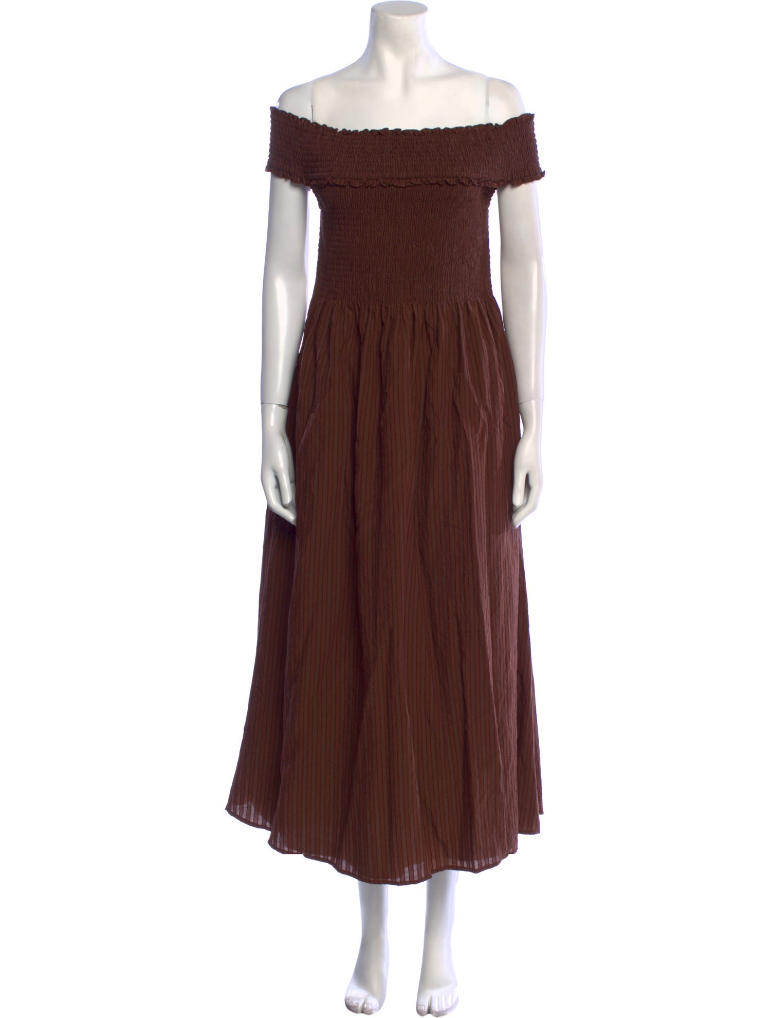 Hill House Home Off-The-Shoulder Midi Length Dress