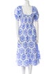 Hill House Home Floral Print Midi Length Dress