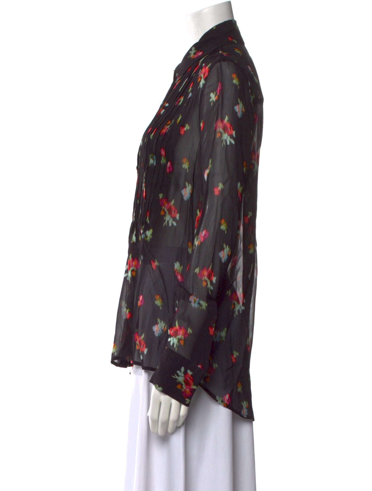 Hill House Home Floral Print Long Sleeve Button-Up Top