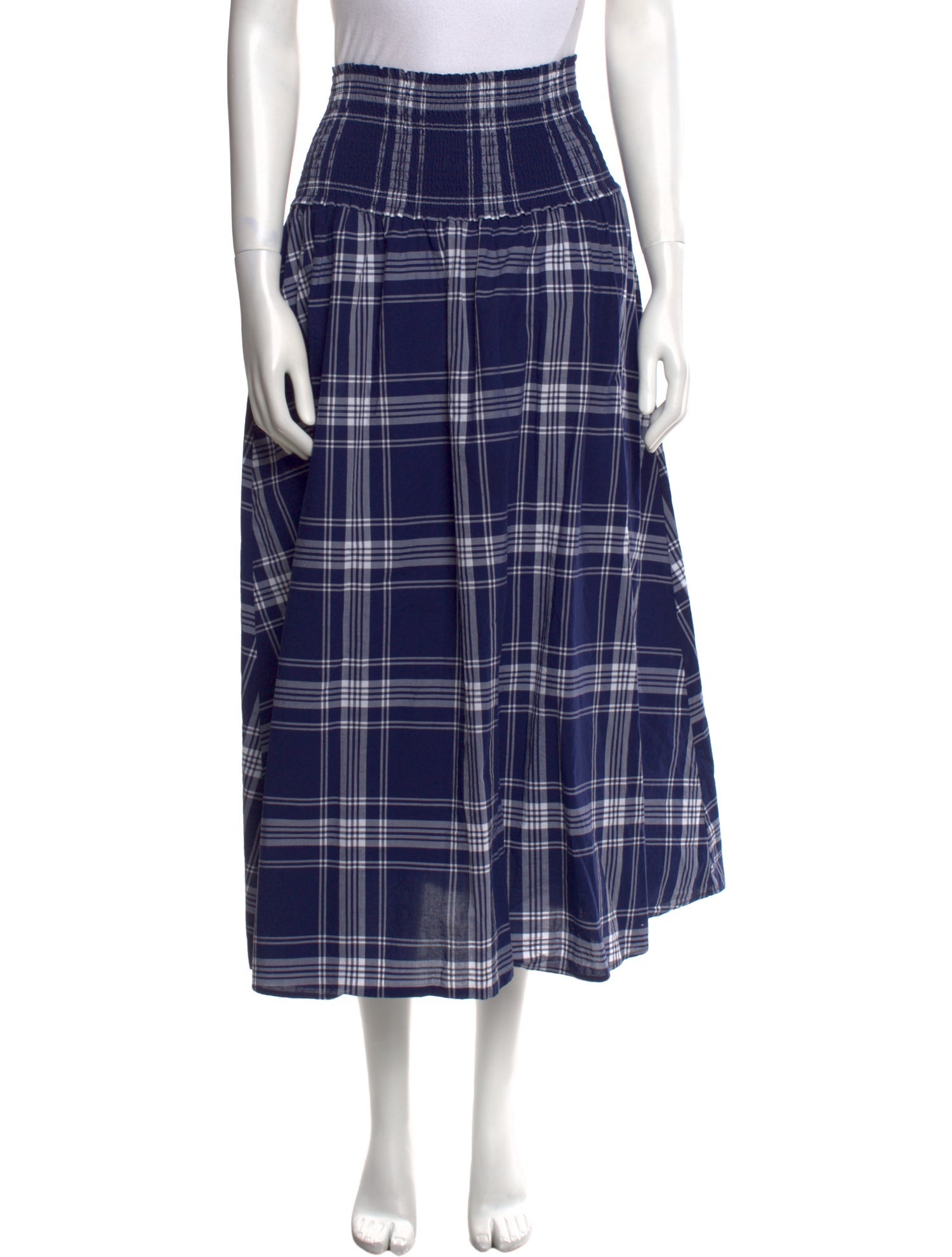Hill House Home Plaid Print Midi Length Skirt