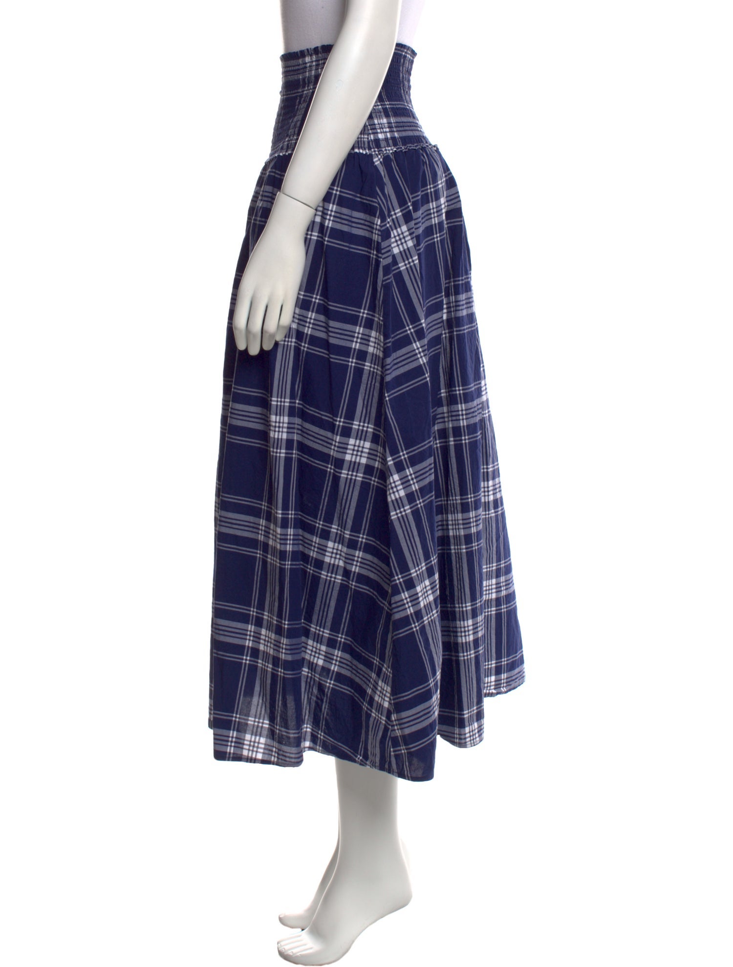 Hill House Home Plaid Print Midi Length Skirt